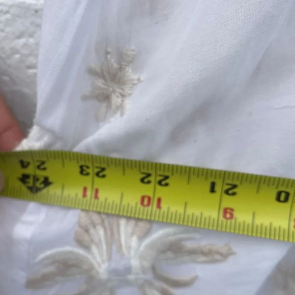 Anthropology Odd Molly Womens Embroidered Floral Mini Dress White Sz Medium - Picture 5 of 12